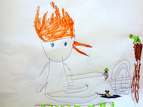 Algy Having A Picnic, by Joe (age 5) from the UK